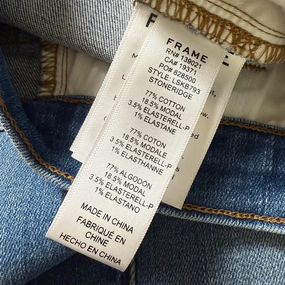 Frame le Sylvie Kick Boot High Rise Stretch Denim Cropped Jeans Size 27 - Picture 7 of 7